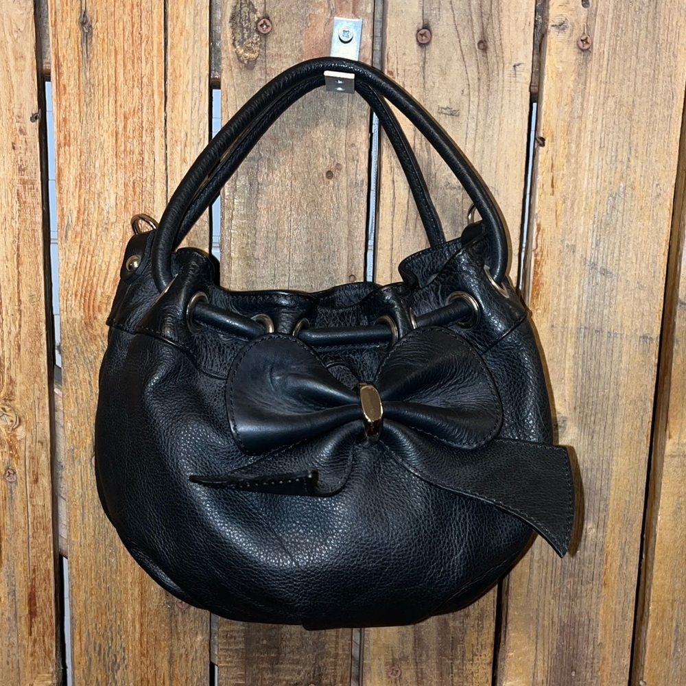 Small Black Leather Satchel